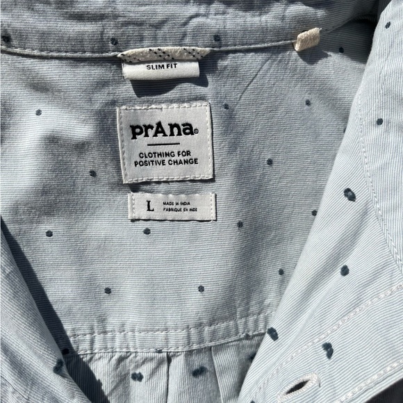 Men's PrAna Button-Down Shirt Multicolor Geometric L Cotton Hippy BOHO City Open - Picture 2 of 13